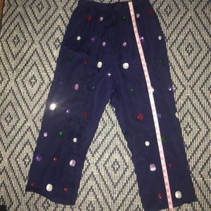 Vintage Silk Wide legged Cropped Polka dot Pants